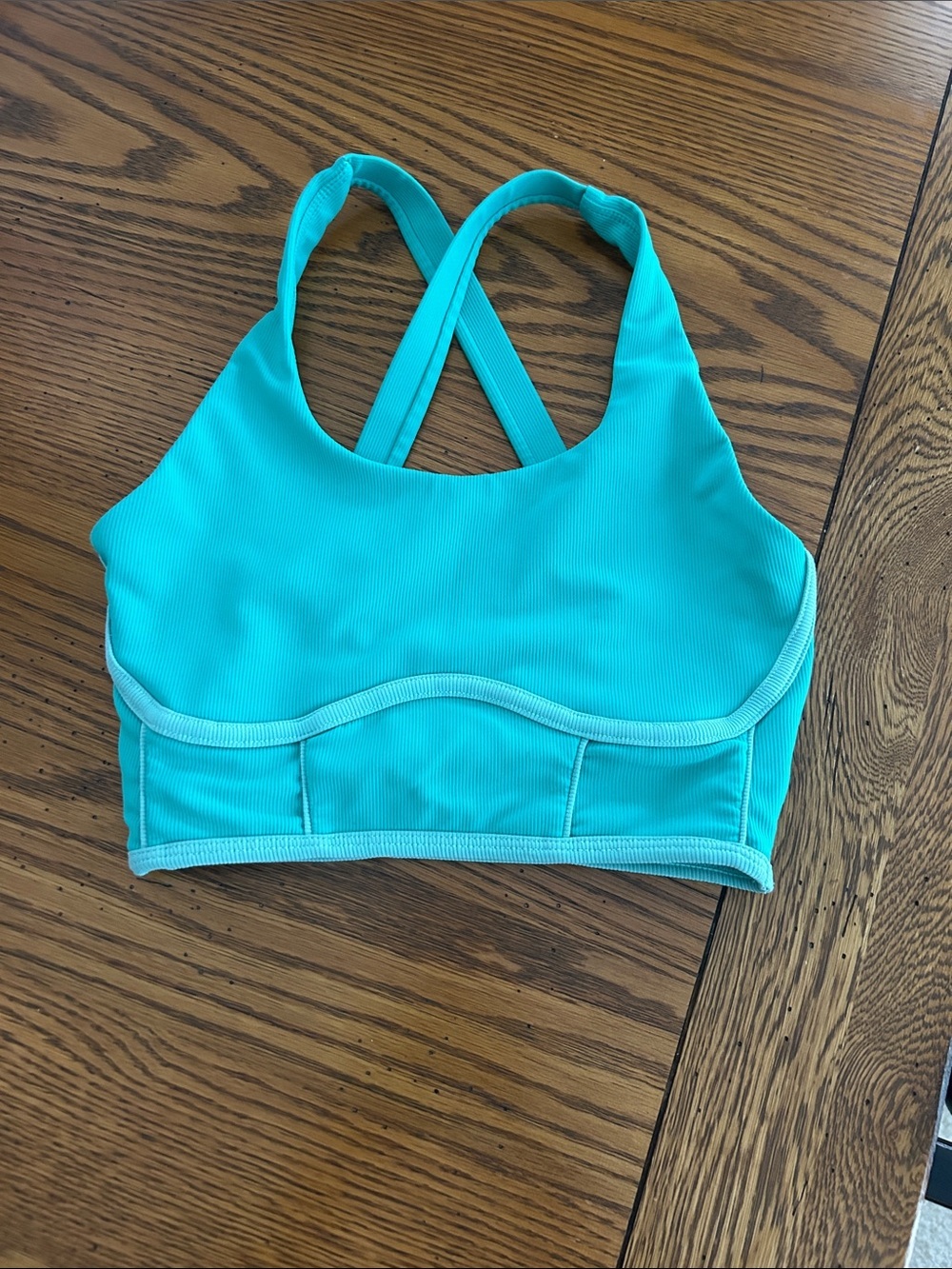 Turquoise Crossback Light-Support Sports Bralette/1
